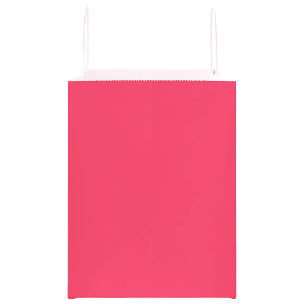 vidaXL Paper Bags 250 pcs with Handles Pink 32x22x28 cm 6