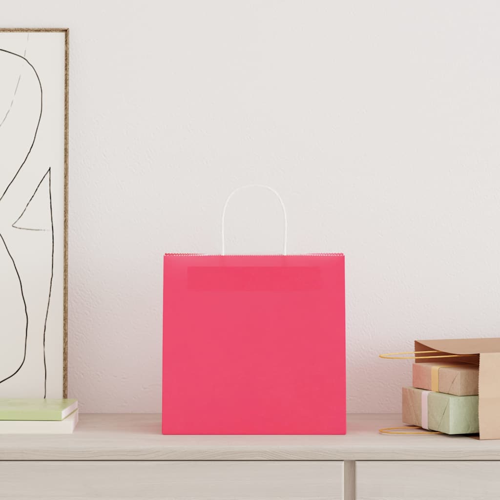 Paper Bags with Handles 54x15x49 cm 250 pcs Pink