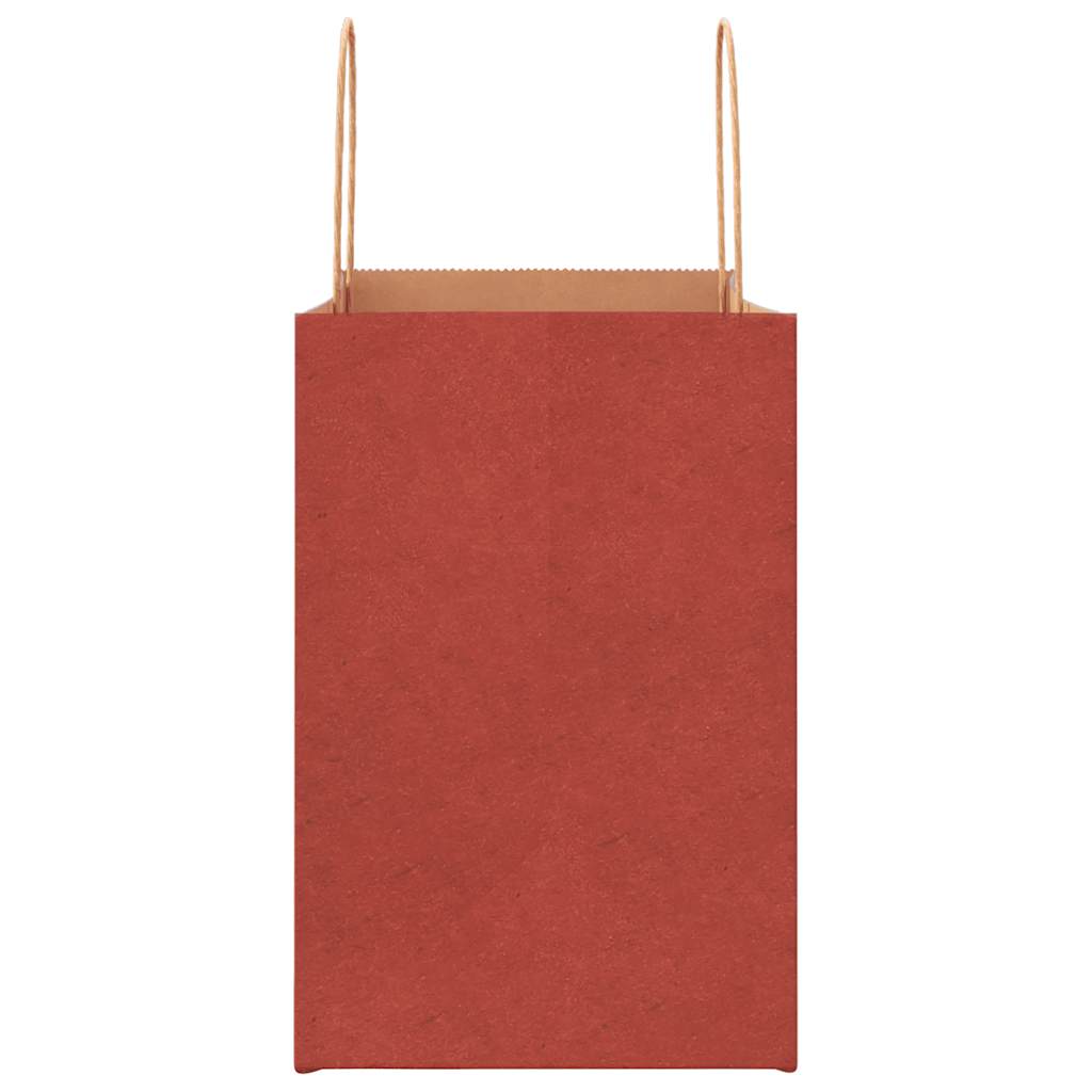 vidaXL Paper Bags 250 pcs with Handles Red 26x17x25 cm 6