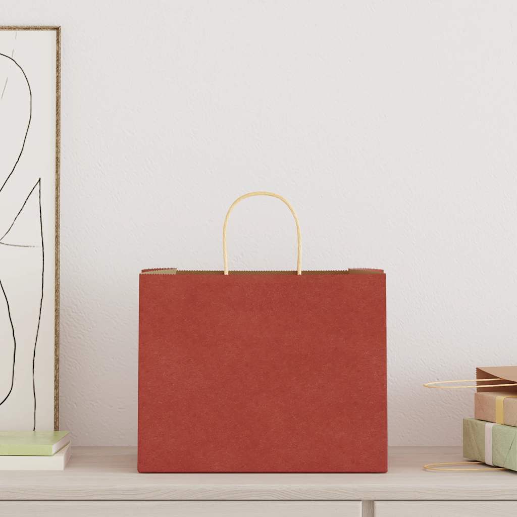 vidaXL Paper Bags with Handles 250 pcs Width 32 cm