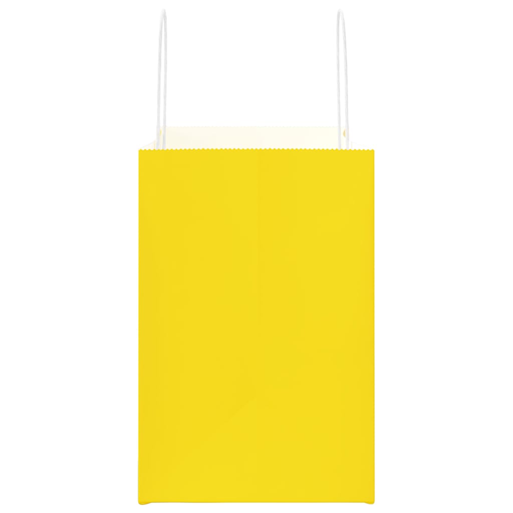 vidaXL Paper Bags 250 pcs with Handles Yellow 26x17x25 cm 6
