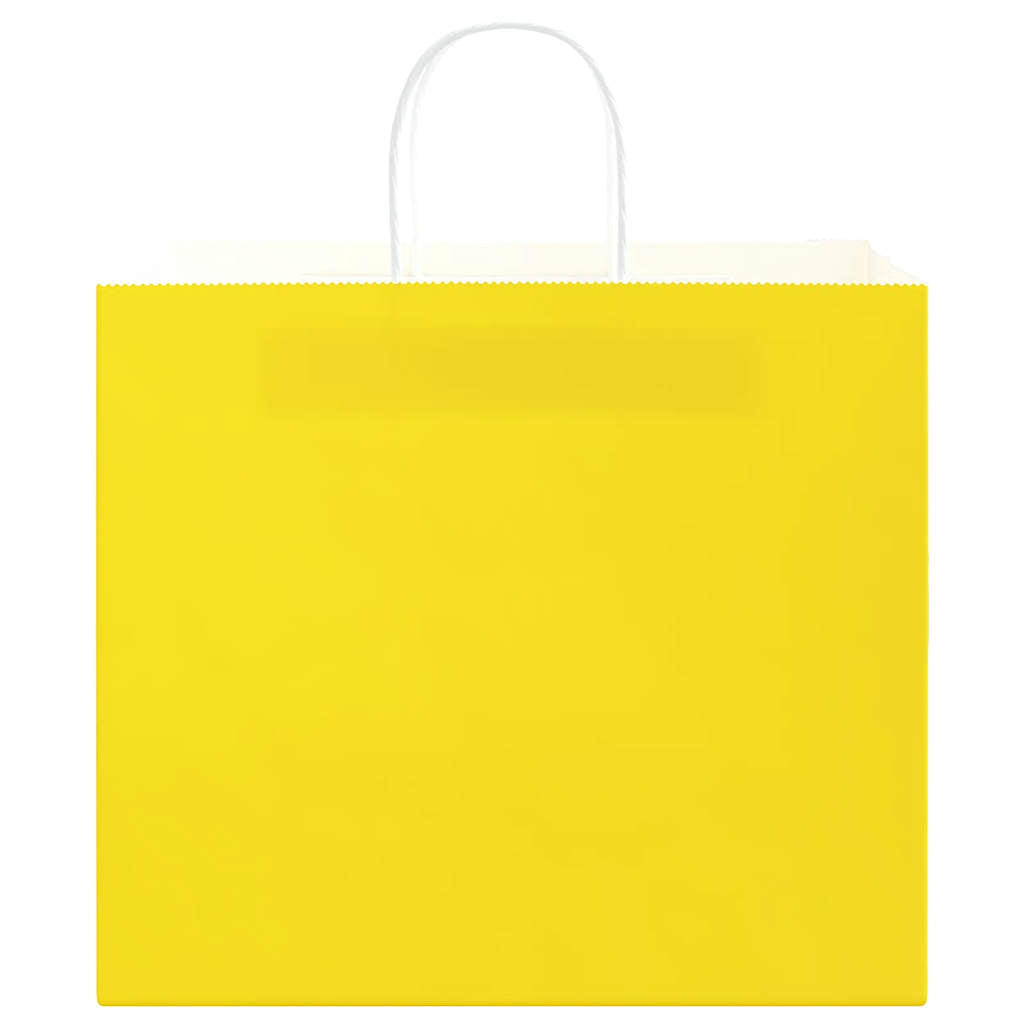 vidaXL Paper Bags 250 pcs with Handles Yellow 32x22x28 cm 5