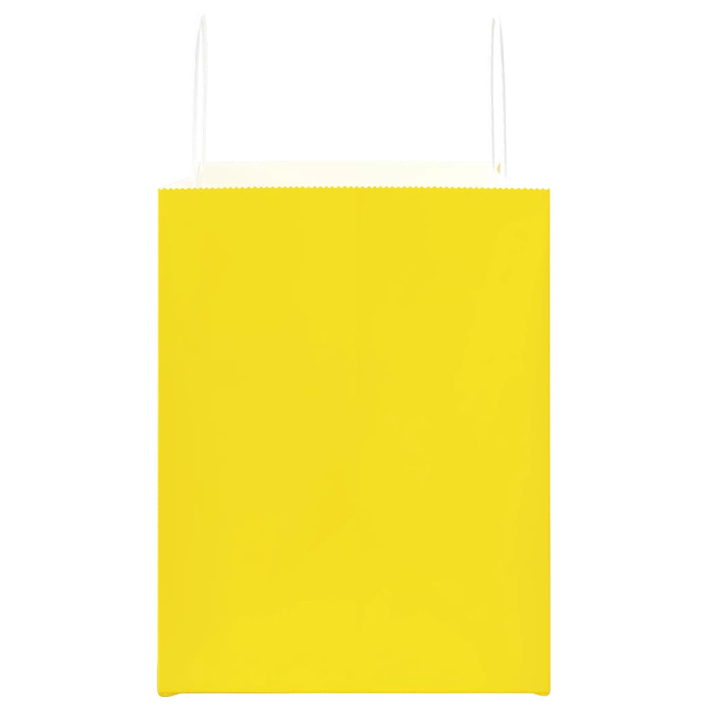vidaXL Paper Bags 250 pcs with Handles Yellow 32x22x28 cm 6