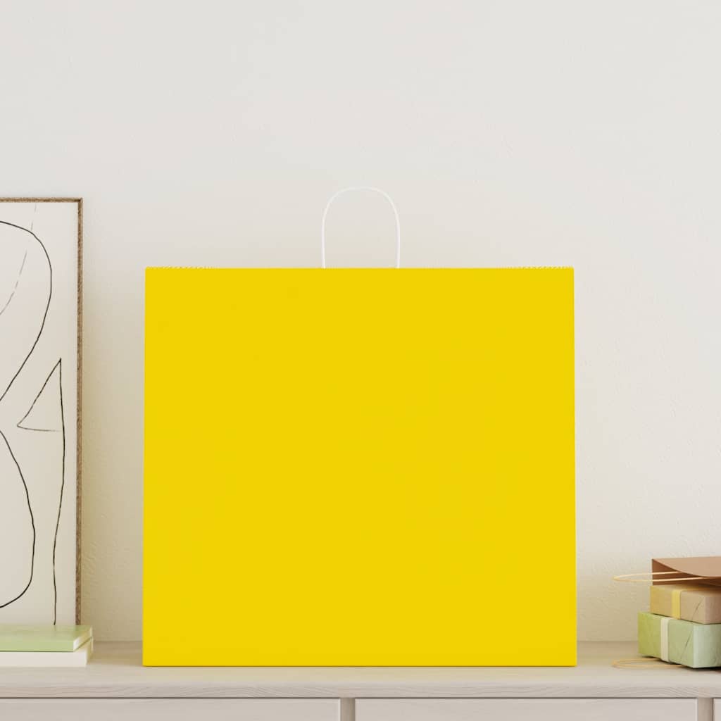Paper Bags with Handles 54x15x49 cm 250 pcs Yellow