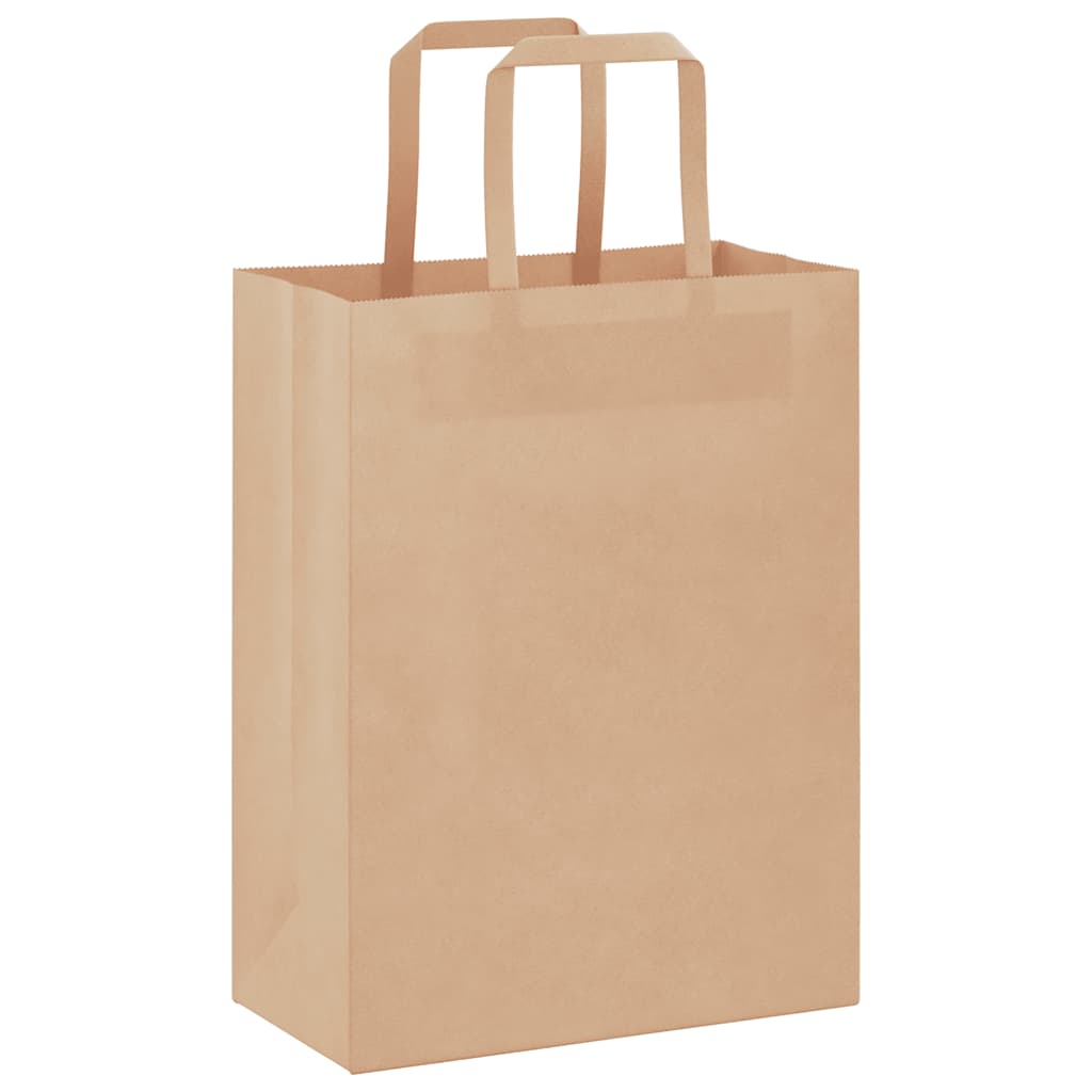 vidaXL Paper Bags 250 pcs with Handles Brown 21x11x28 cm 3