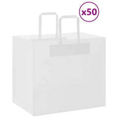 vidaXL Paper Bags 50 pcs with Handles White 32x22x28 cm 1