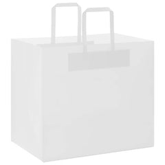 vidaXL Paper Bags 50 pcs with Handles White 32x22x28 cm 3