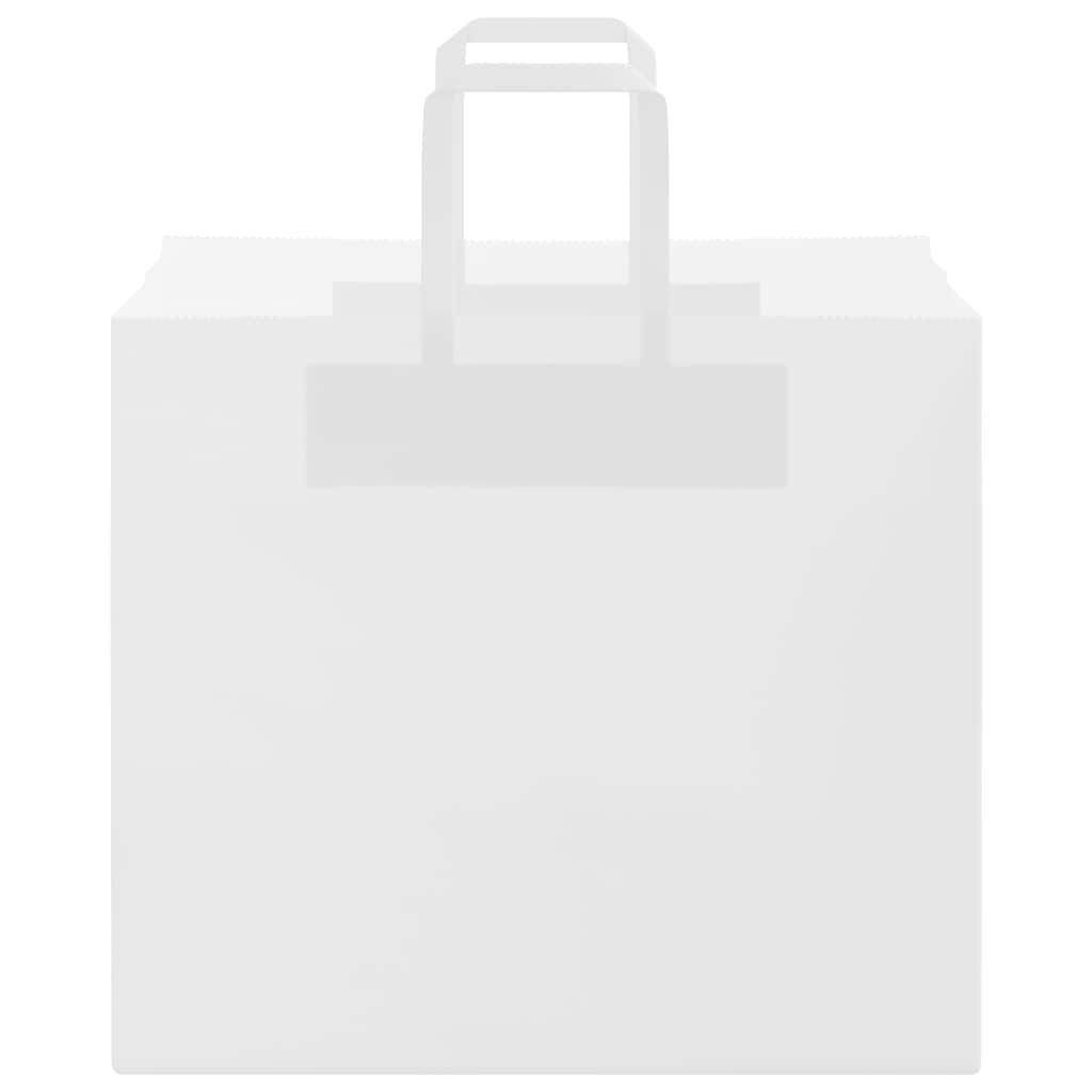 vidaXL Paper Bags 50 pcs with Handles White 32x22x28 cm 5