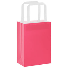 vidaXL Paper Bags 250 pcs with Handles Pink 15x8x21 cm 3
