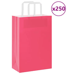 vidaXL Paper Bags 250 pcs with Handles Pink 21x11x31 cm 1