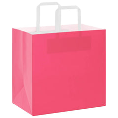 vidaXL Paper Bags 250 pcs with Handles Pink 26x17x25 cm 3