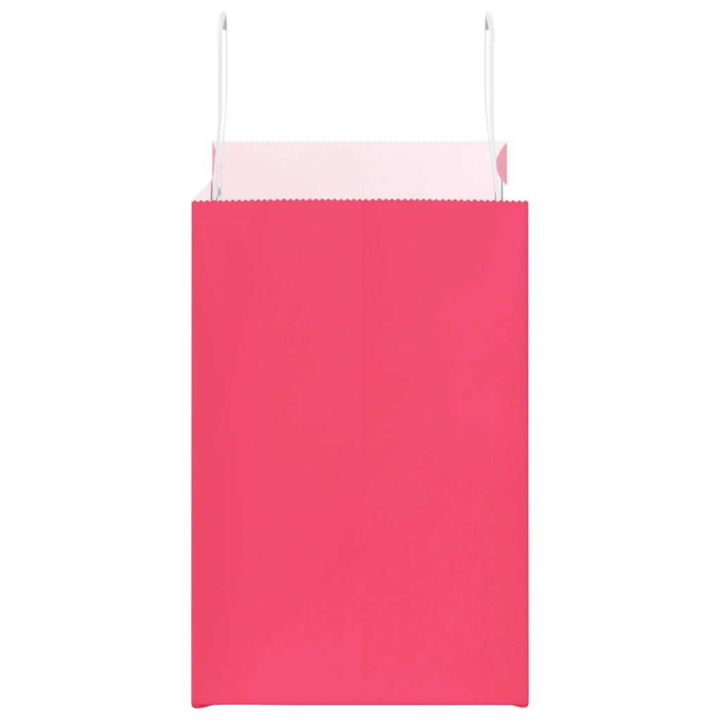 vidaXL Paper Bags 250 pcs with Handles Pink 26x17x25 cm 6