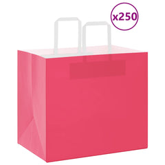 vidaXL Paper Bags 250 pcs with Handles Pink 32x22x28 cm 1
