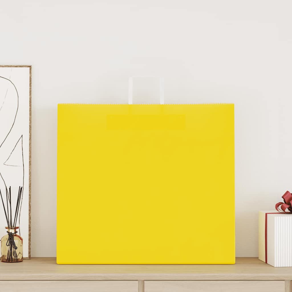 vidaXL Paper Bags 50 pcs with Handles Yellow 54x15x49 cm 2