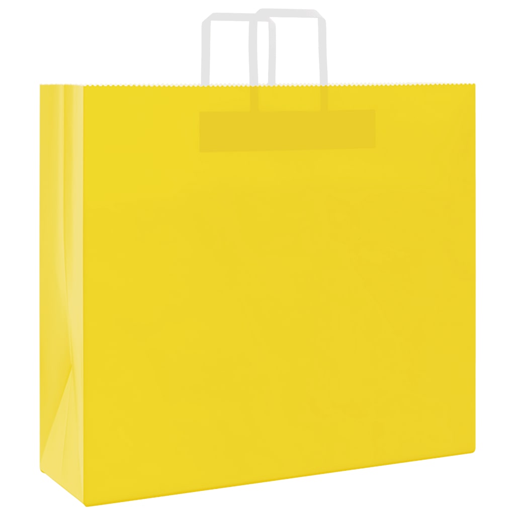 vidaXL Paper Bags 50 pcs with Handles Yellow 54x15x49 cm 3