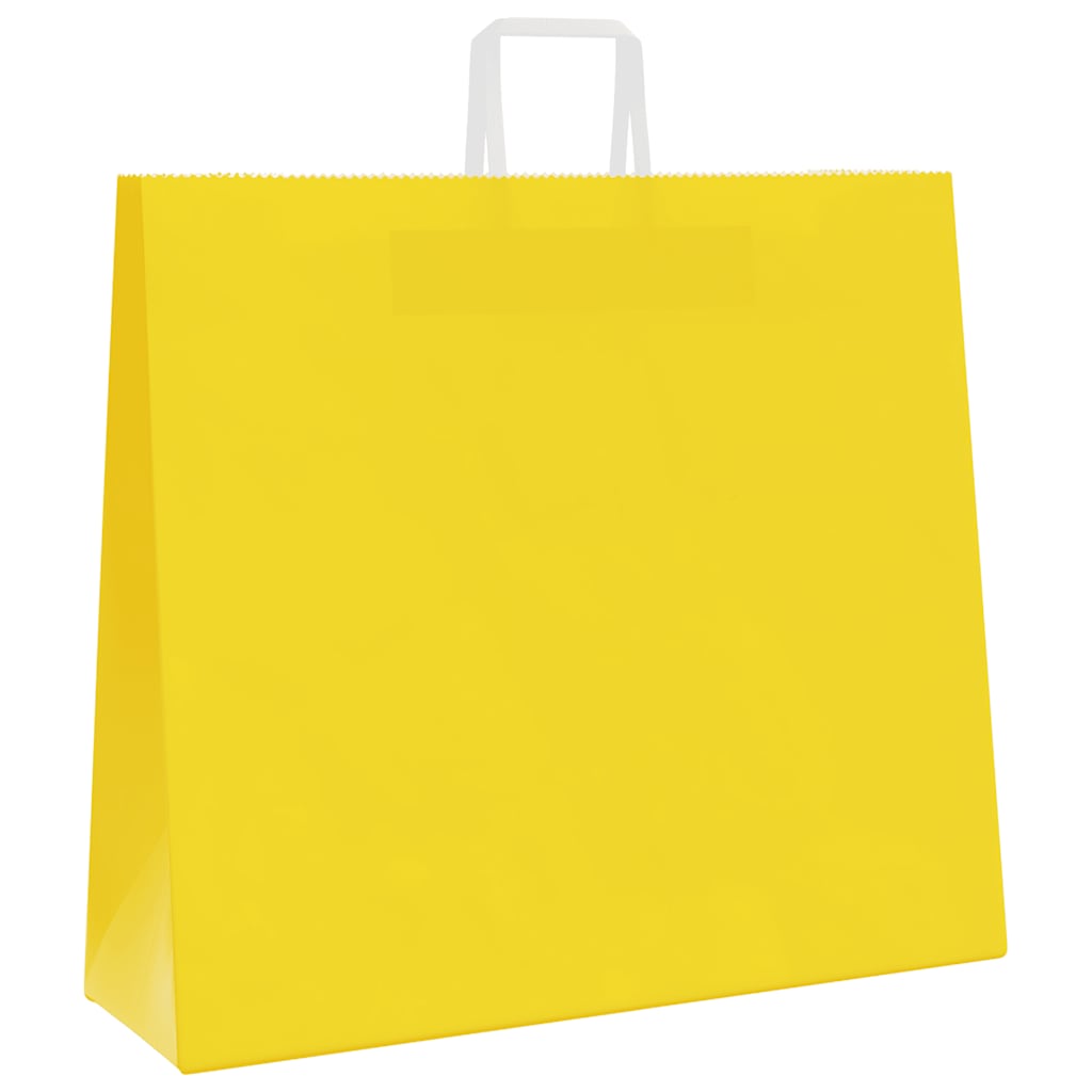 vidaXL Paper Bags 50 pcs with Handles Yellow 54x15x49 cm 4