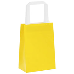 vidaXL Paper Bags 250 pcs with Handles Yellow 15x8x21 cm 5