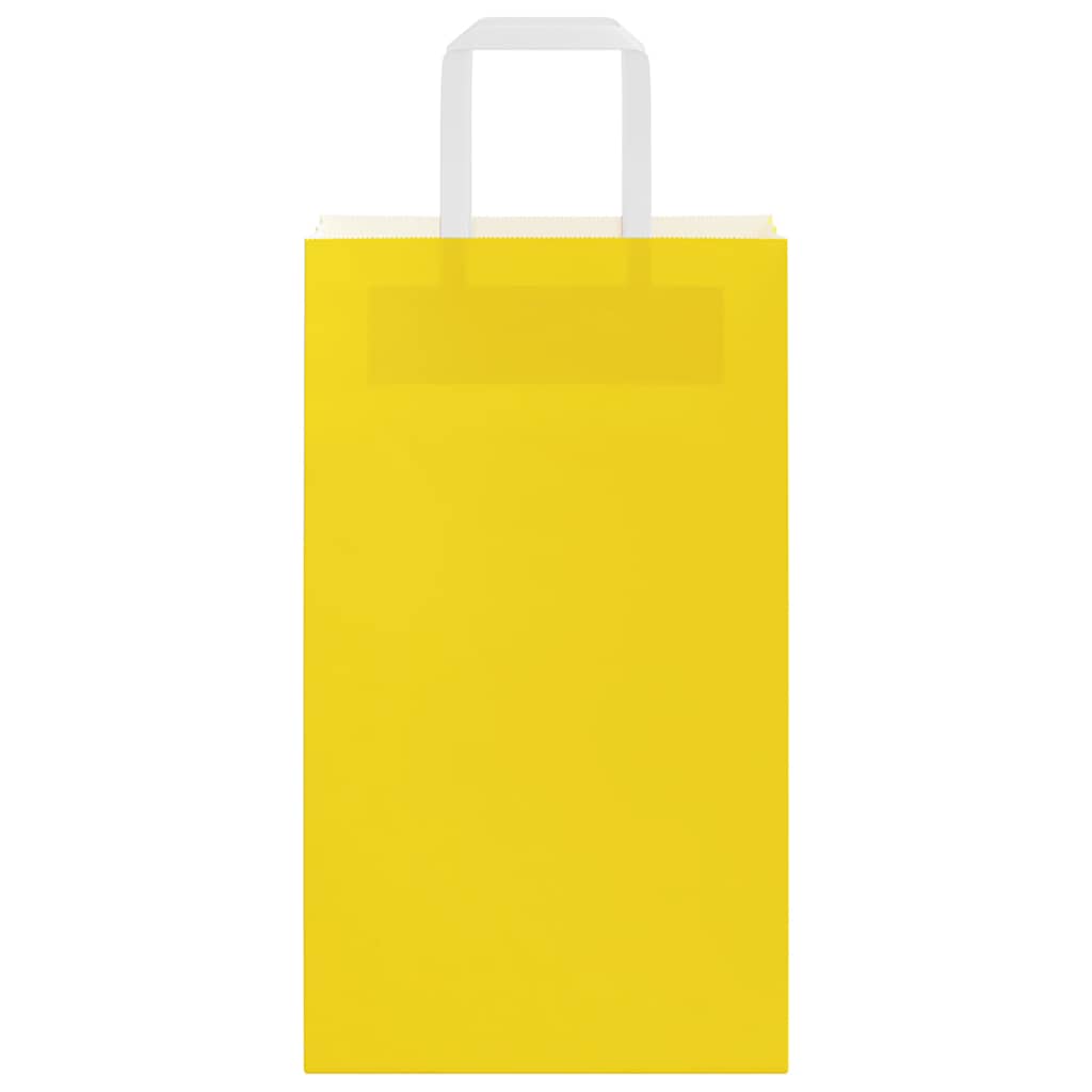 vidaXL Paper Bags 250 pcs with Handles Yellow 21x11x36 cm 4