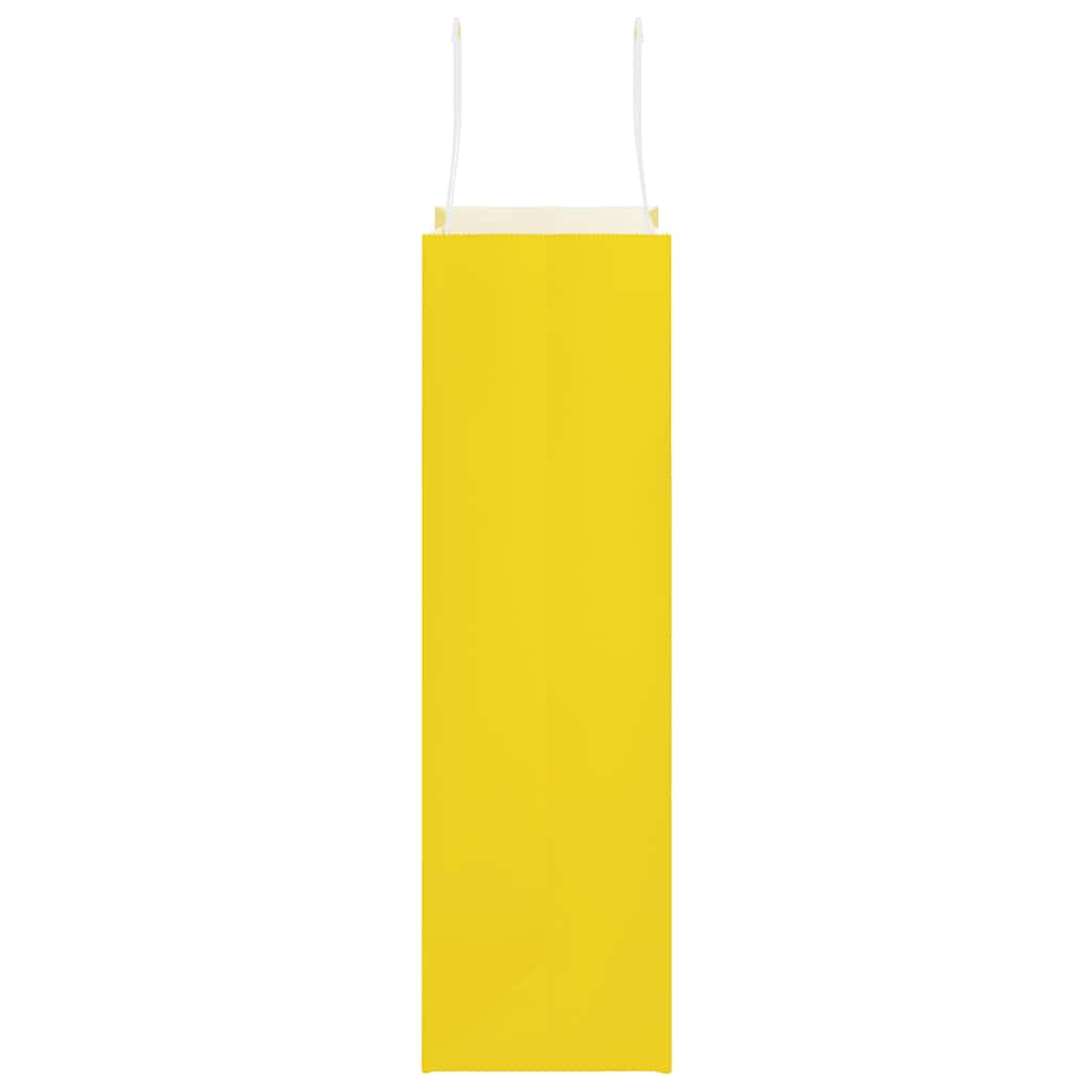vidaXL Paper Bags 250 pcs with Handles Yellow 21x11x36 cm 6