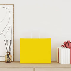 vidaXL Paper Bags 250 pcs with Handles Yellow 32x22x24 cm 2