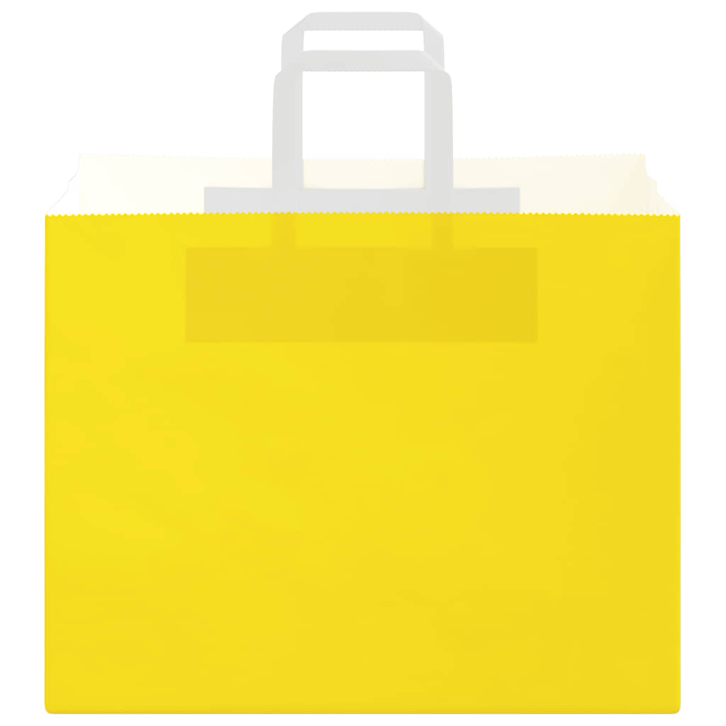 vidaXL Paper Bags 250 pcs with Handles Yellow 32x22x24 cm 4