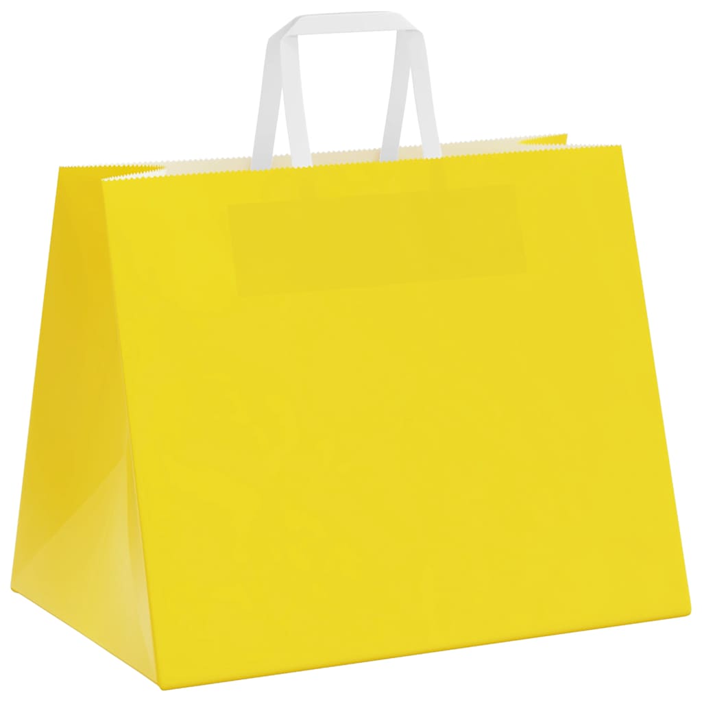 vidaXL Paper Bags 250 pcs with Handles Yellow 32x22x24 cm 5
