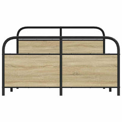 vidaXL Metal Bed Frame without Mattress Sonoma Oak 140x200 cm 4