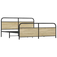 Metal Bed Frame without Mattress Sonoma Oak Length 203 cm 193 cm With headboard & footboard
