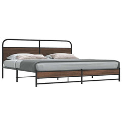 Bed Frame without Mattress Brown Oak Length headboard dual low footboard