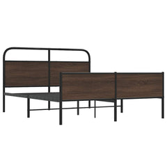Bed Frame without Mattress Engineered Wood Brown Oak Length 200 cm with Headboard & High Footboard 160 cm