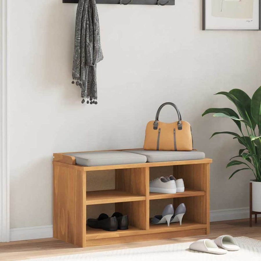 Hallway Bench "SANDNES" Solid Wood Pine in a Acacia Finish