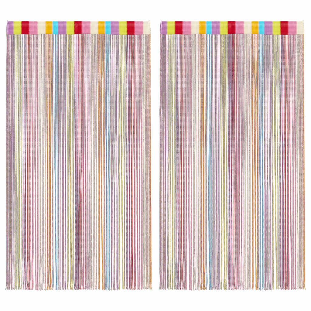 vidaXL String Curtains 2 pcs Multicolour 140x250 cm 2
