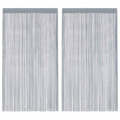 vidaXL String Curtains 2 pcs Light Grey 100x250 cm 2
