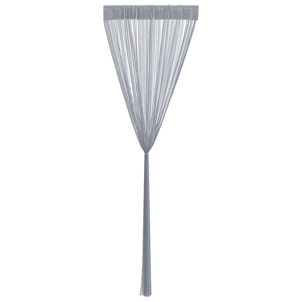 vidaXL String Curtains 2 pcs Light Grey 100x250 cm 5
