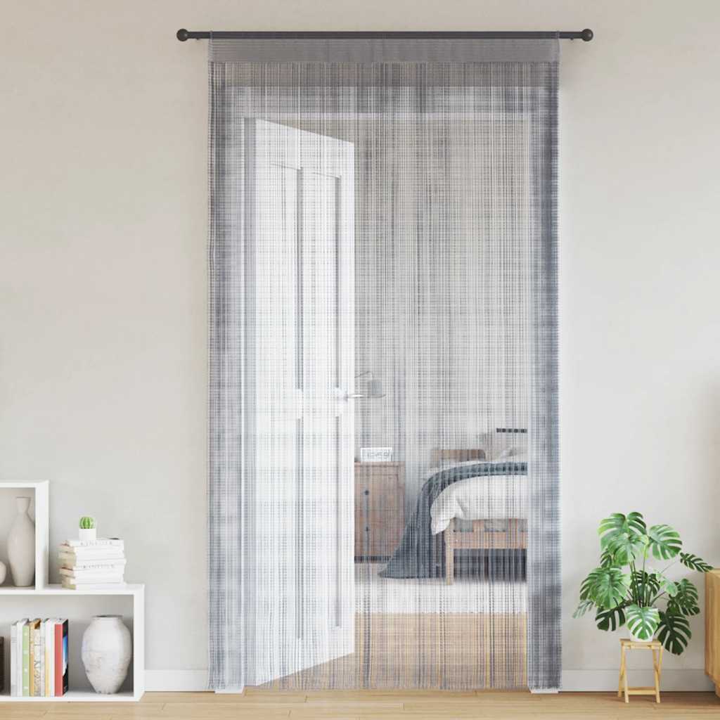vidaXL String Curtains 2 pcs Light Grey 100x250 cm 1