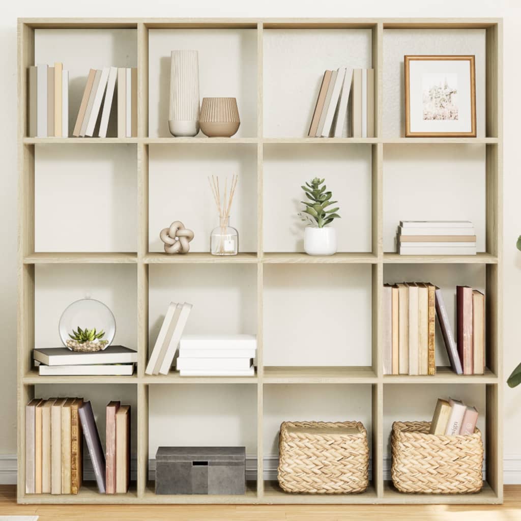 Book Cabinet 137.5x29x137.5 cm Engineered Wood Sonoma oak