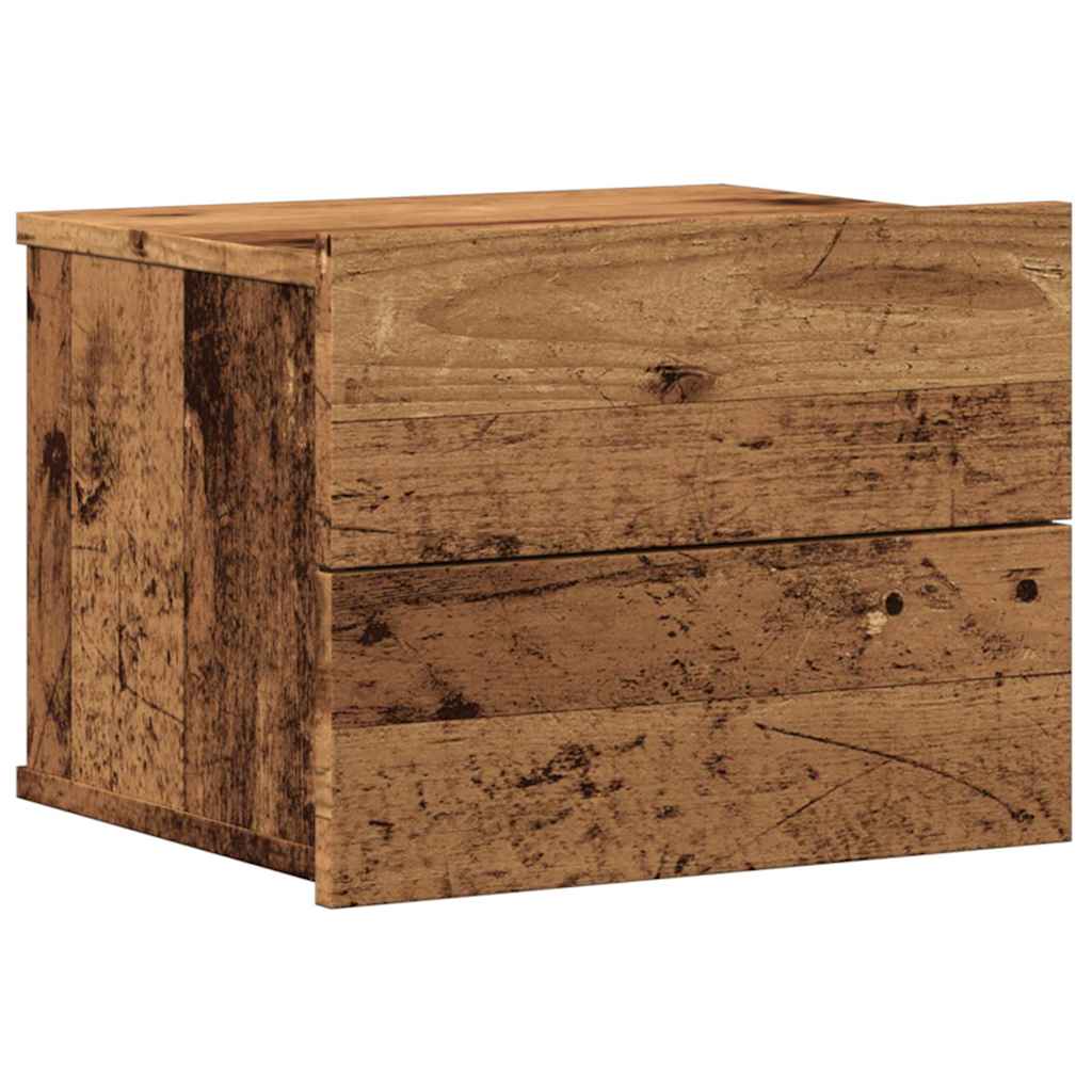 vidaXL Wall-mounted Bedside Cabinet Old Wood 40x32x30 cm 2