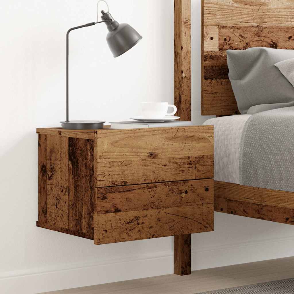 vidaXL Wall-mounted Bedside Cabinet Old Wood 40x32x30 cm 3