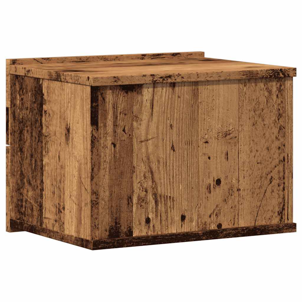 vidaXL Wall-mounted Bedside Cabinet Old Wood 40x32x30 cm 6