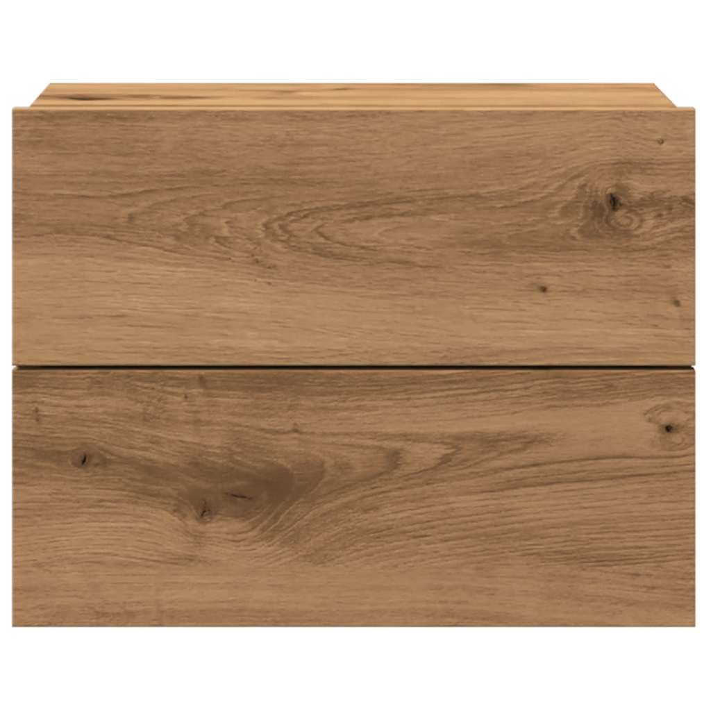 vidaXL Wall-mounted Bedside Cabinet Artisan Oak 40x32x30 cm 4