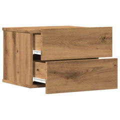 vidaXL Wall-mounted Bedside Cabinet Artisan Oak 40x32x30 cm 5