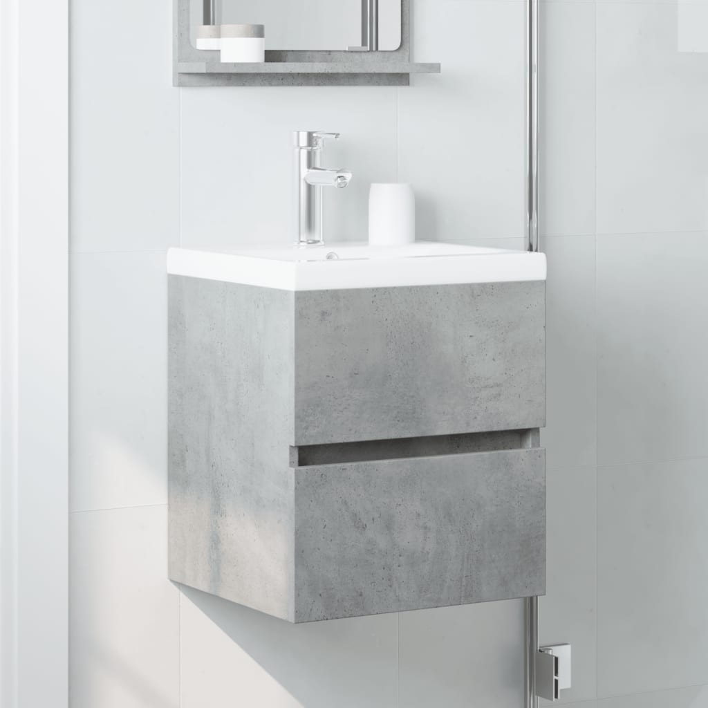 vidaXL Sink Cabinet Concrete Grey 41x38,5x45 cm Engineered Wood 3