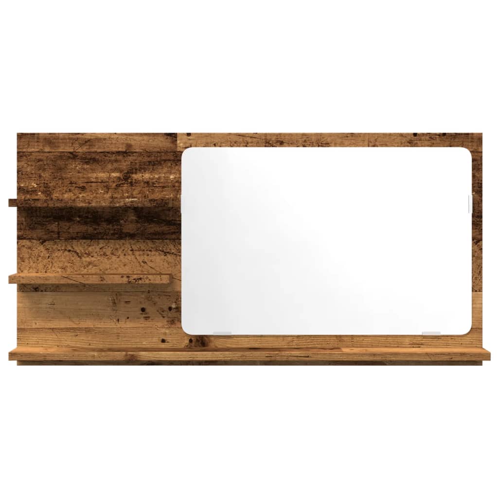 vidaXL Bathroom Mirror Cabinet Old Wood 90x11x45 cm Engineered Wood 4