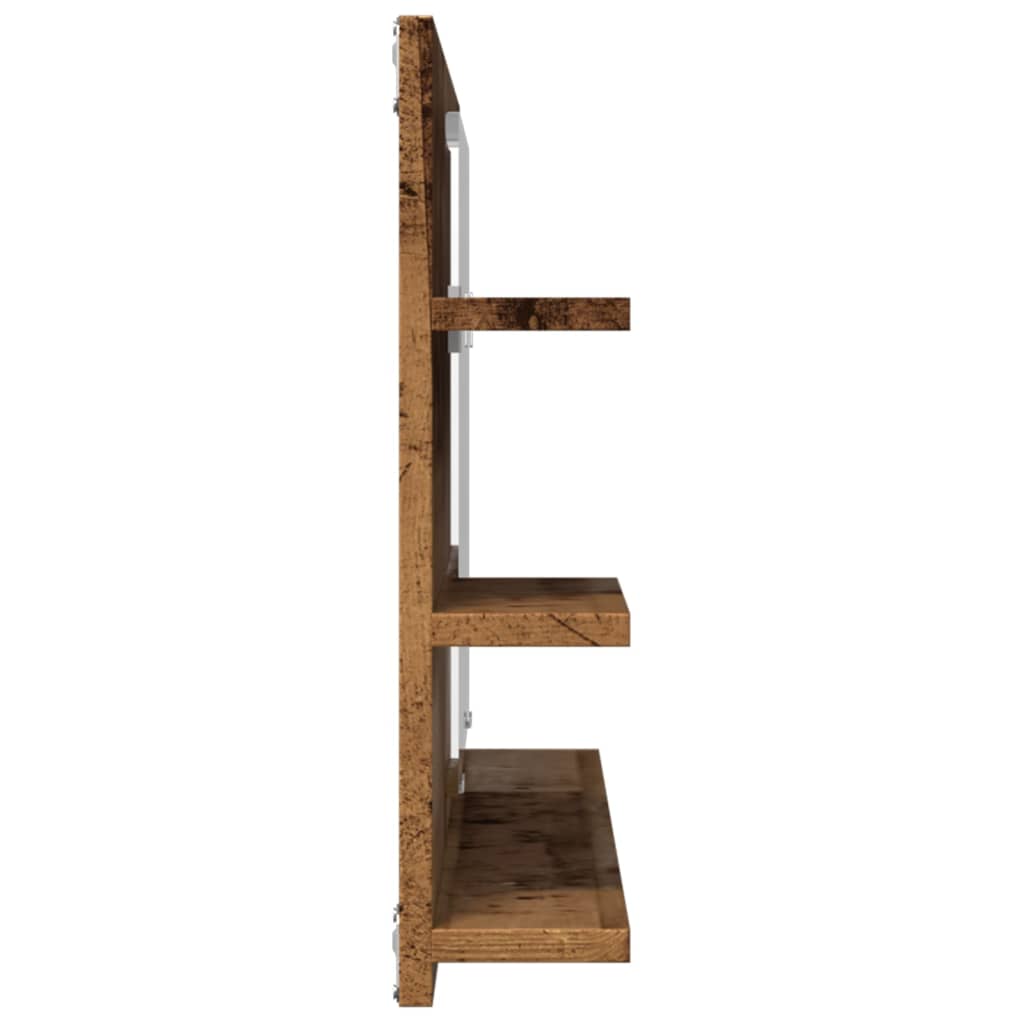 vidaXL Bathroom Mirror Cabinet Old Wood 90x11x45 cm Engineered Wood 5