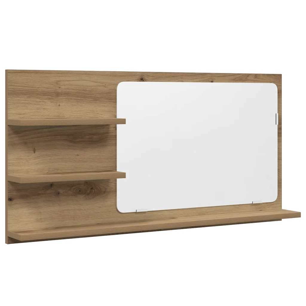 vidaXL Bathroom Mirror Cabinet Artisan Oak 90x11x45 cm Engineered Wood 2