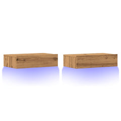 vidaXL TV Cabinets with LED Lights 2 pcs Artisan Oak 60x35x15.5 cm 3