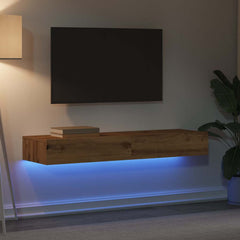 vidaXL TV Cabinets with LED Lights 2 pcs Artisan Oak 60x35x15.5 cm 4