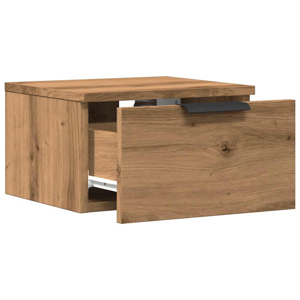 vidaXL Wall-mounted Bedside Cabinet Artisan Oak 34x30x20 cm 5