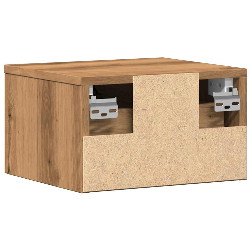 vidaXL Wall-mounted Bedside Cabinets 2 pcs Artisan Oak 34x30x20 cm 6