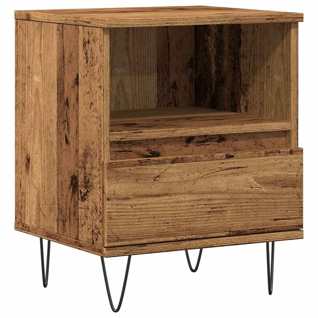 vidaXL Bedside Cabinet Old Wood 40x35x50 cm Engineered Wood 2